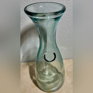 Vetreria Etrusca green glass fleur-de-lis wine carafe /decanter.  1000ml. VTG.